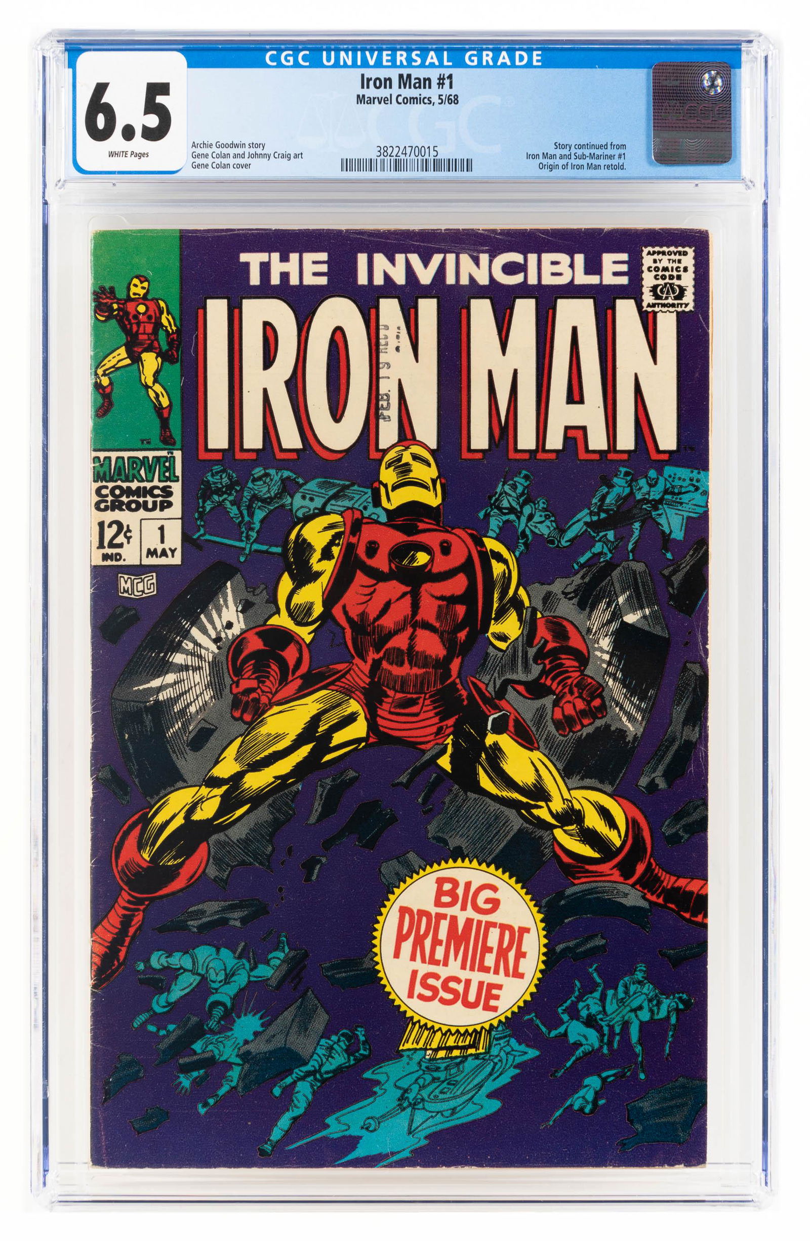 IRON MAN #1 * CGC 6.5 * Big PREMIERE Ish (1 of 2)