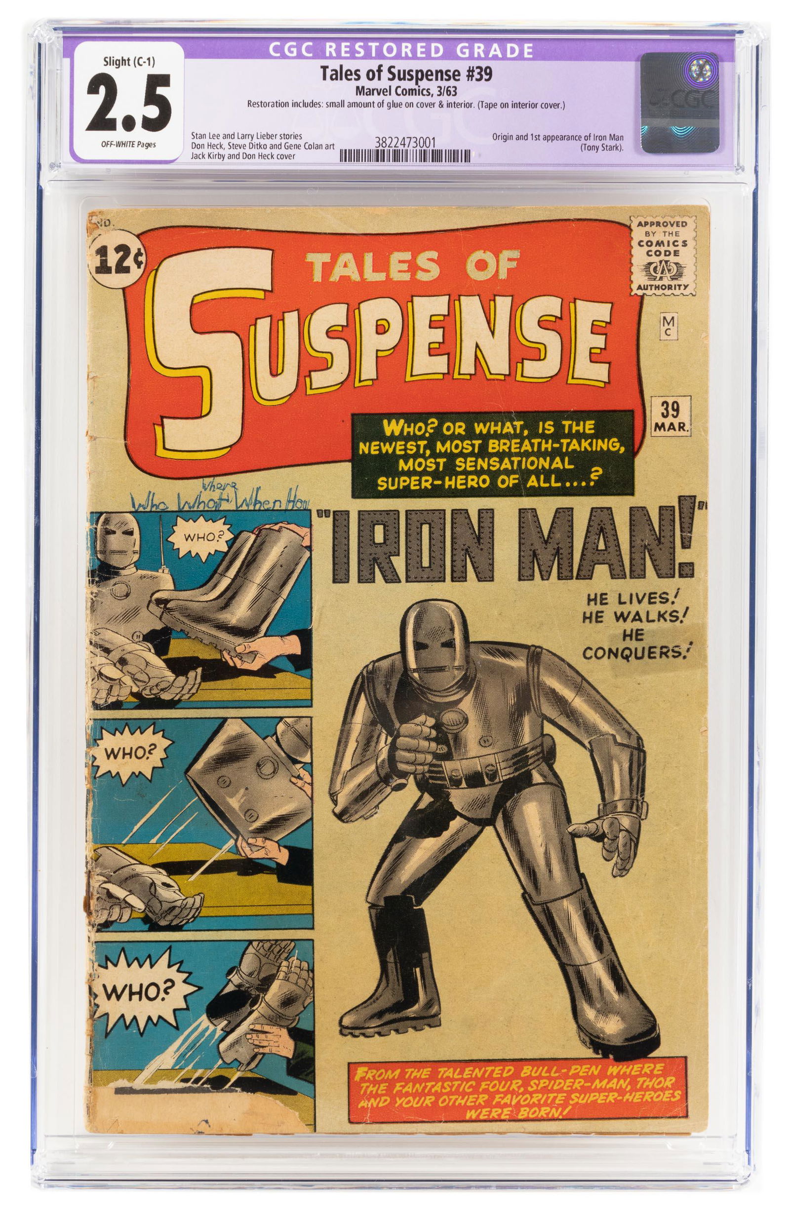 TALES OF SUSPENSE #39 * CGC 2.5 Purple * 1st App: IRON (1 of 2)