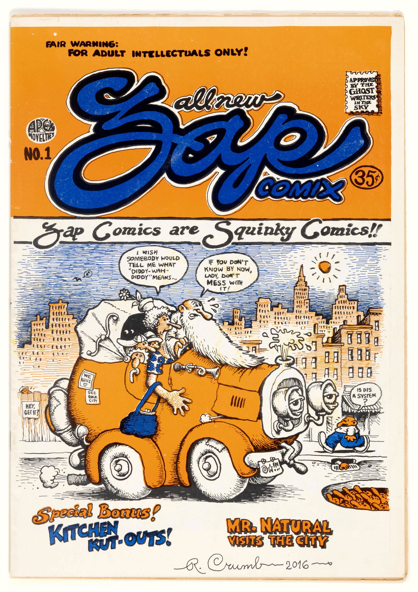 ZAP COMIX #1 * 7.0 * 2nd Printing * SIGNED by R. CRUMB (1 of 3)