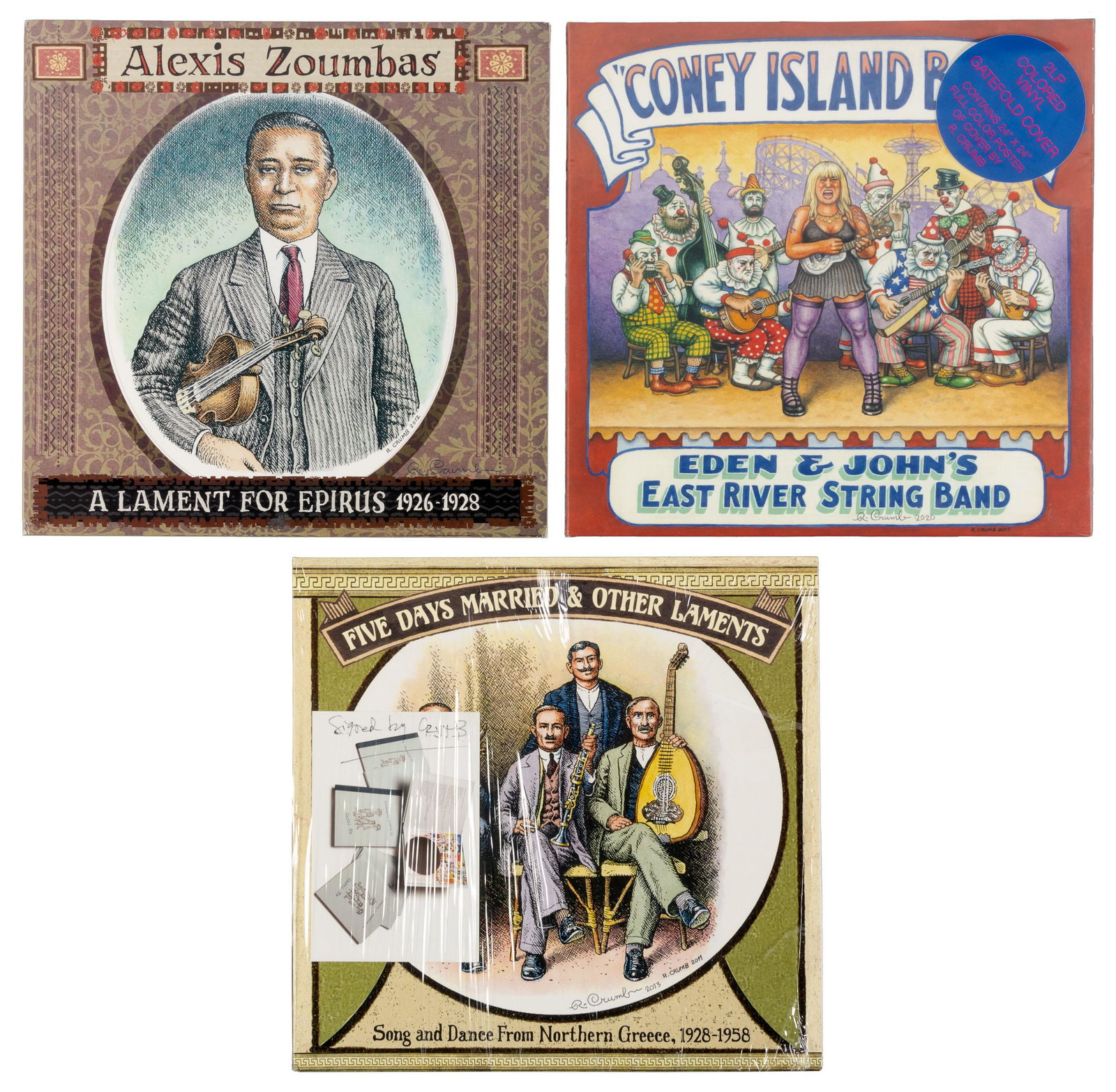 R. CRUMB * 3 Signed Record Albums (1 of 2)