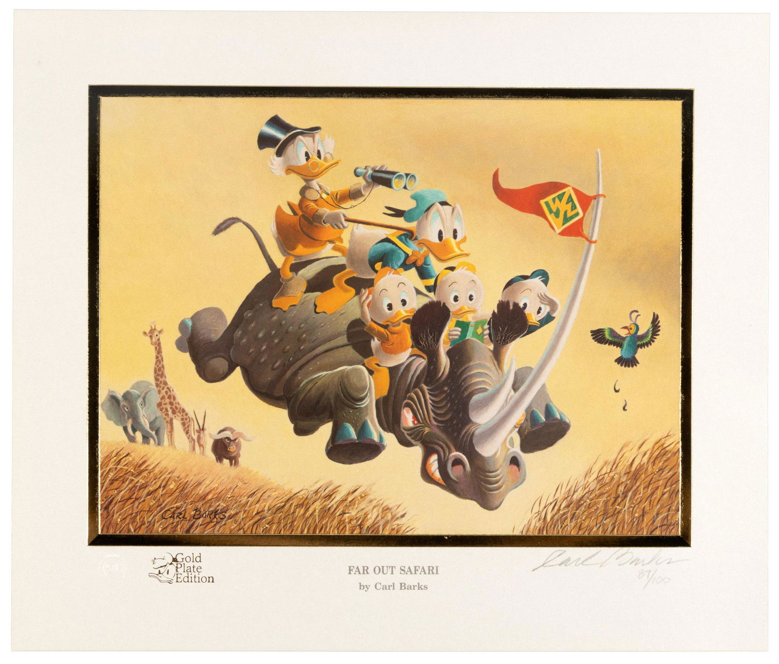 CARL BARKS Signed Limited Litho * Far Out Safari (1 of 3)