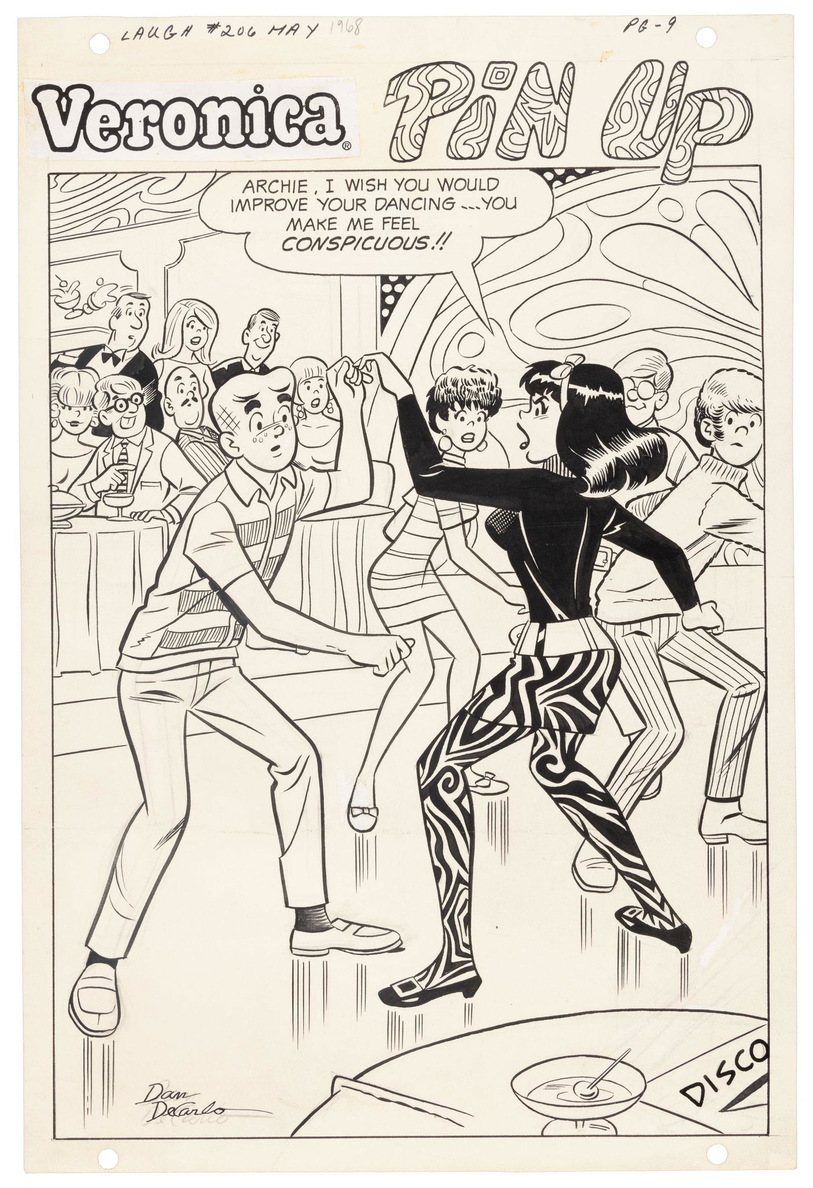 Dan DeCarlo Original Art: VERONICA PIN-UP, 1968 (1 of 2)