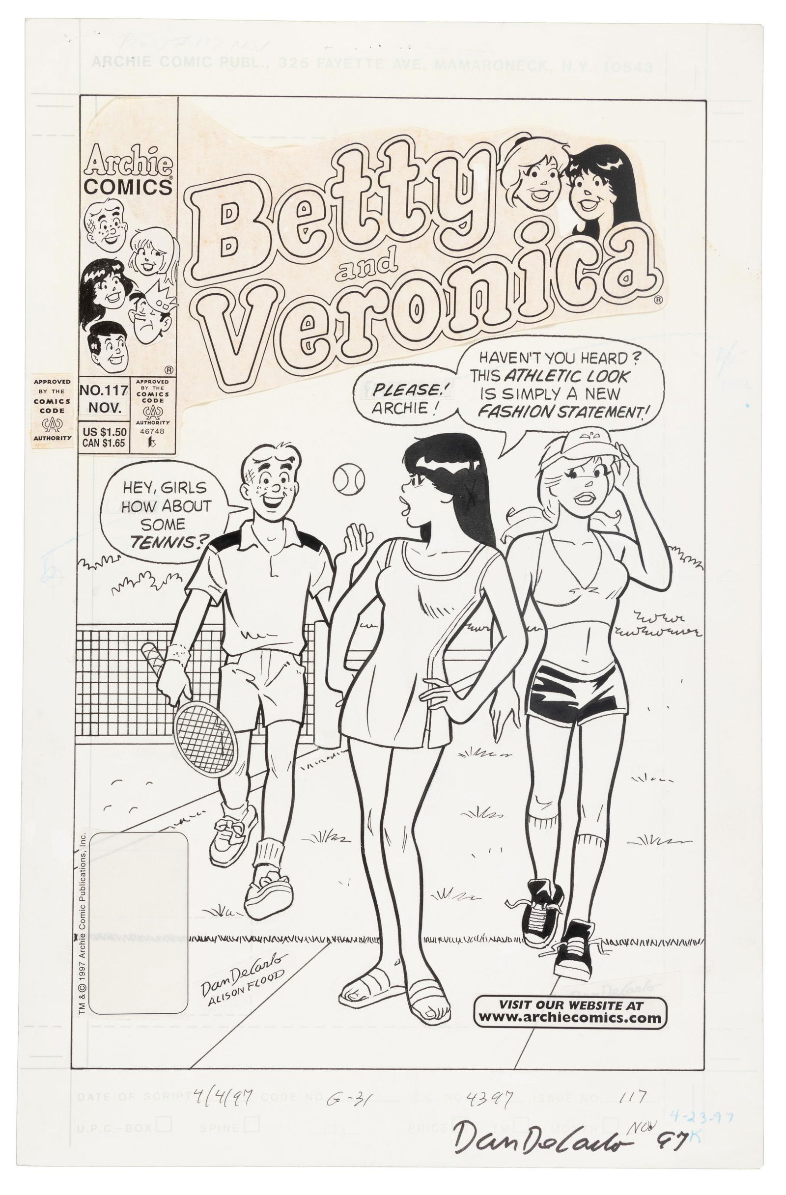 DAN DeCARLO Original Art: Betty & Veronica #117 Cover (1 of 2)