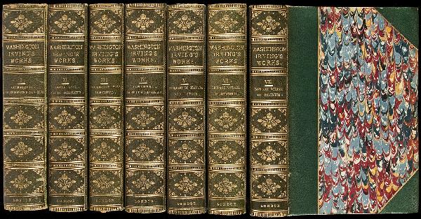 The Works of Washington Irving Finely Bound: Title: The Works of Washington Irving Author: Irving, Washington Description: 10 volumes. (8vo) green half morocco and marbled boards, spines gilt, all edges marbled. Heading: Place Published: London 