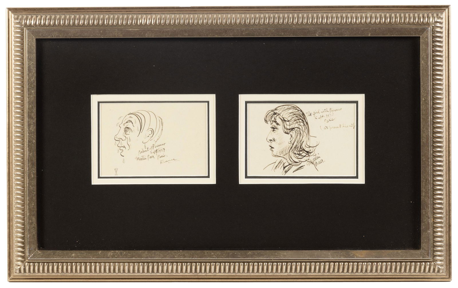 Caricatures of Picasso & wife by Martin Baer (1 of 6)