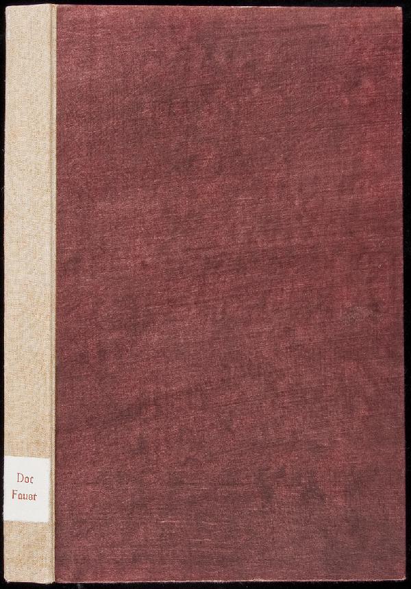 Harry J Owens Doctor Faust 1953: Title: Doctor Faust: A Play - Based Upon Old German Puppet Versions Author: Owens, Harry J. Description: Woodcuts by Fritz Kredel. 25x15.5 cm. (10x6¼"), gray cloth-backed maroon boards, paper spine l