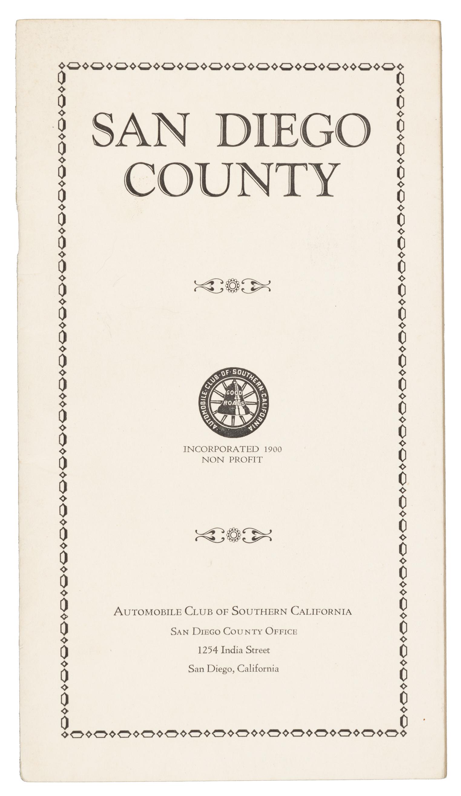 San Diego County c.1925 with 2 maps (1 of 3)
