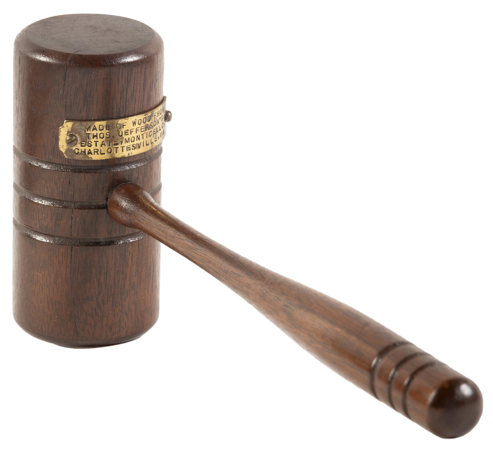 Gavel of wood from Thomas Jefferson's Monticello estate (1 of 3)