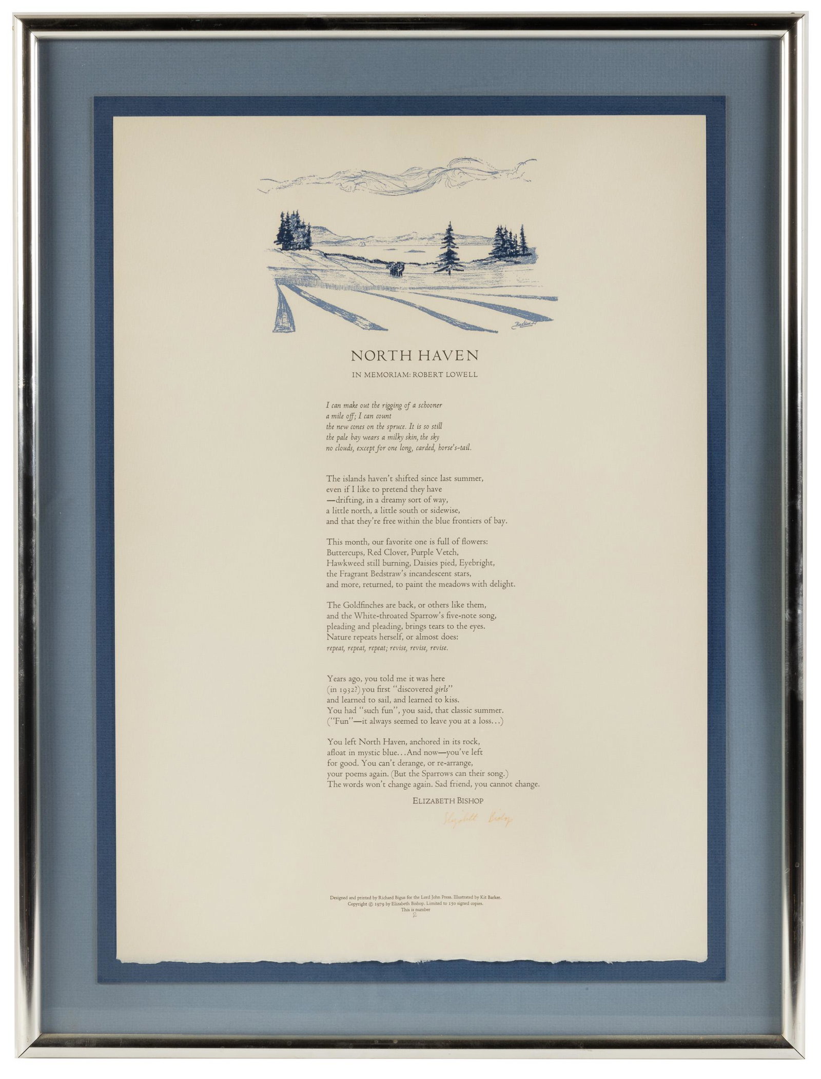 Memorial broadside signed by Elizabeth Bishop (1 of 3)