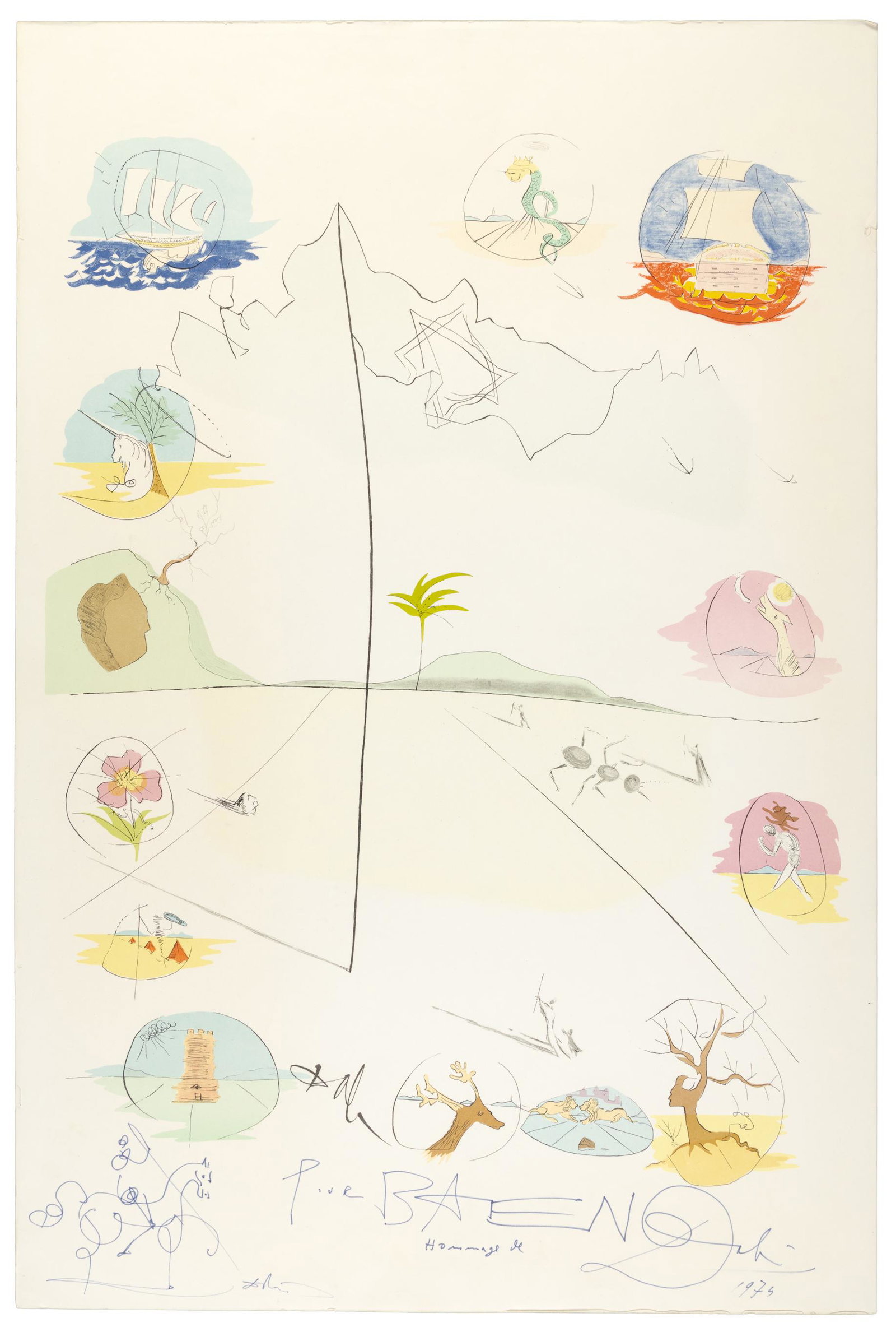 Inscribed by Dali plus sketch (1 of 4)