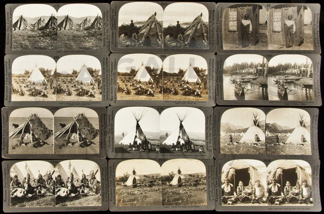 18 stereoviews of Indians from Keystone View Co.: Title: Eighteen stereoviews of Indians from Keystone View Company Author: ** Description: On curved mounts 9x18 cm. (3½x7"). All but one with descriptive text on verso.Including: Digger Indians, Cali