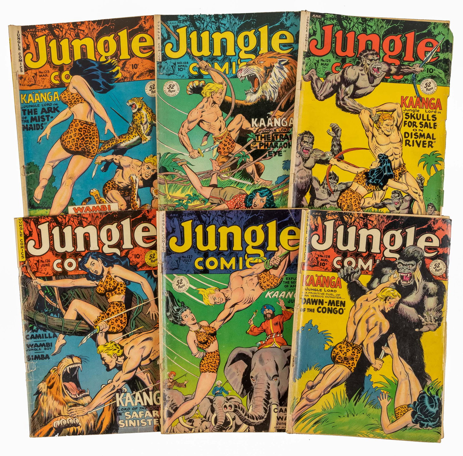 JUNGLE COMICS: Lot of 6 Issues * Fiction House * (1 of 2)