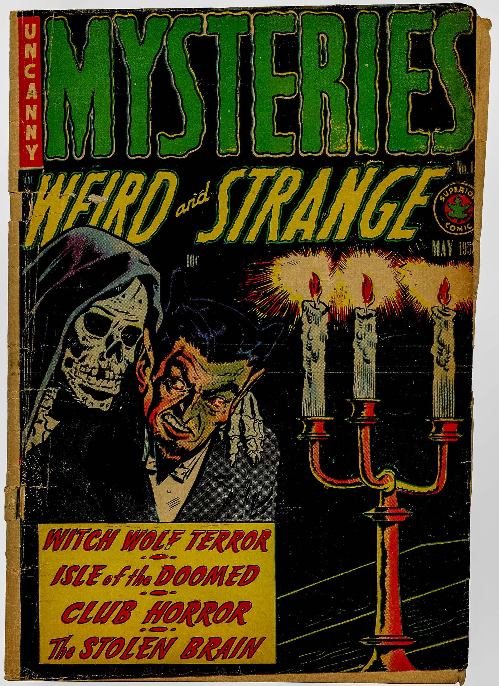 MYSTERIES WEIRD & STRANGE #1 * 1.5 * Isle of the DOOMED: Heading: Author: Title: MYSTERIES WEIRD and STRANGE No. 1 Place Published: Publisher:Superior [Indicia: Randall Publishers, Ltd.] Date Published: May, 1953 Description: