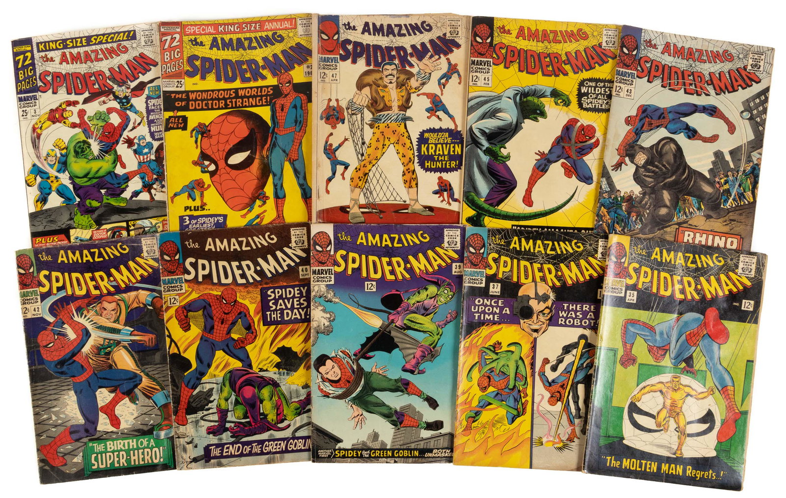 AMAZING SPIDER-MAN: Lot of 10 1960s Issues (1 of 2)
