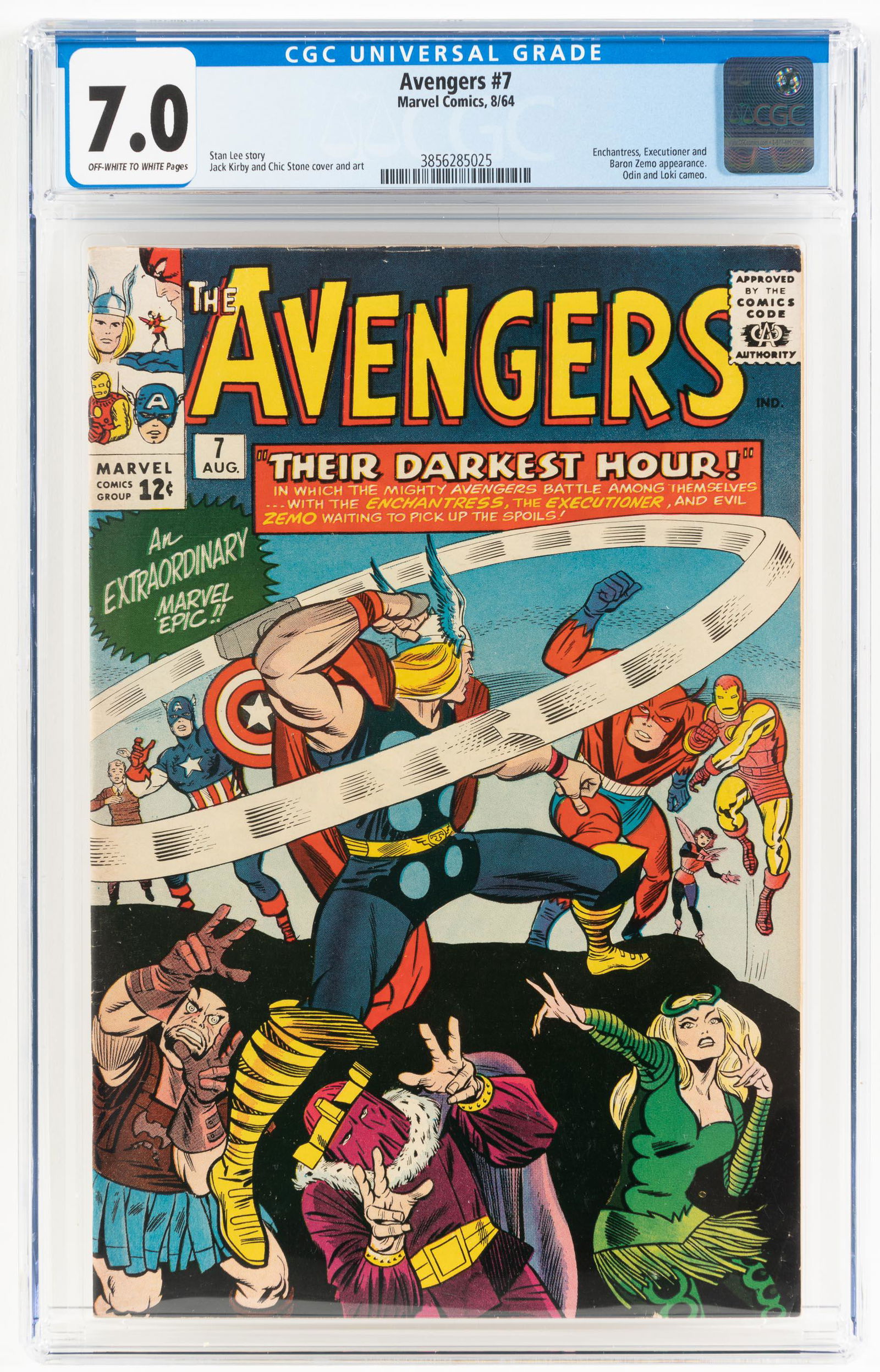AVENGERS #7 * CGC 7.0 * ZEMO and the MASTERS of EVIL (1 of 2)