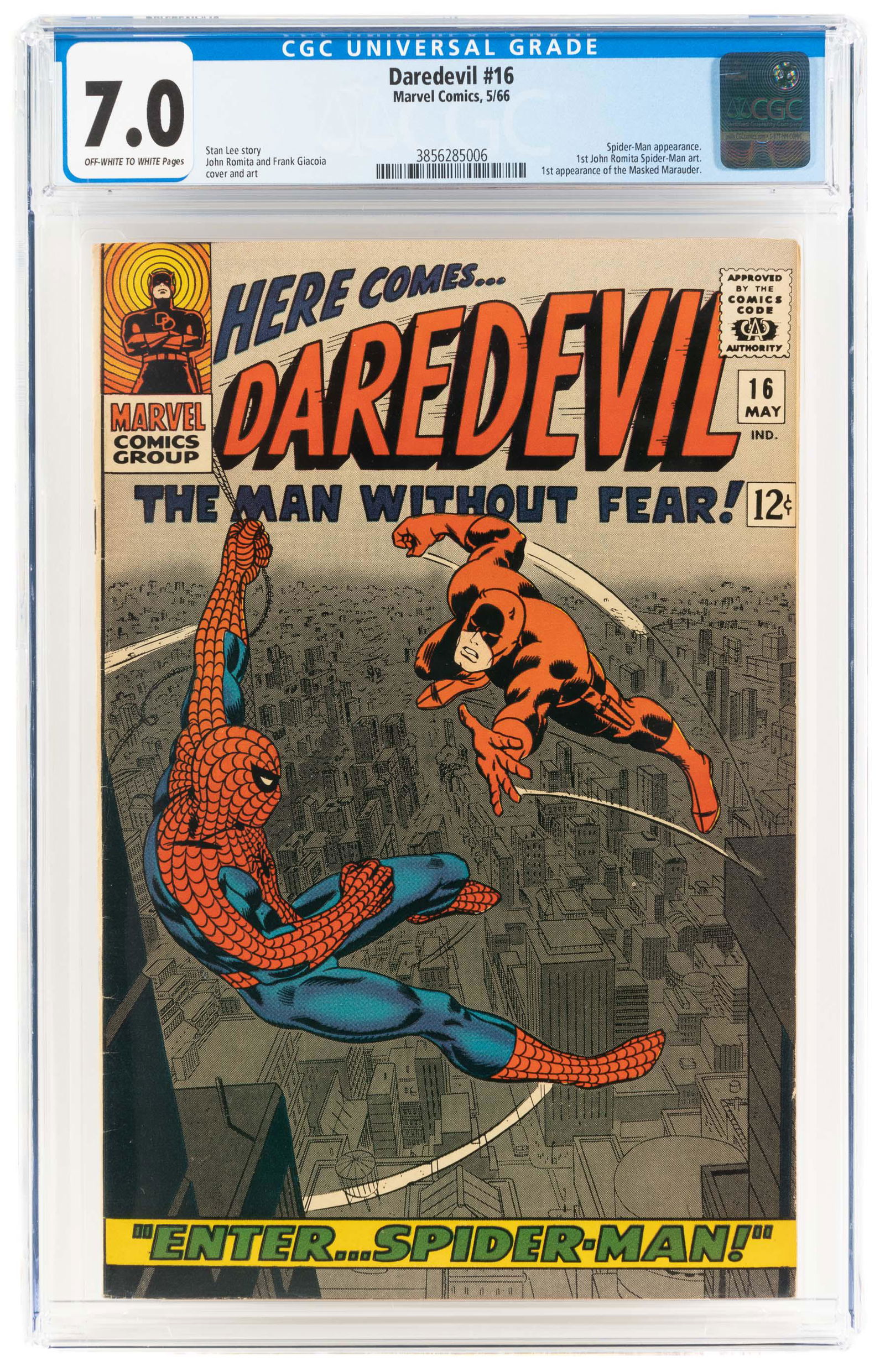 DAREDEVIL #16 * CGC 7.0 * Romita's 1st SPIDER-MAN Art (1 of 2)