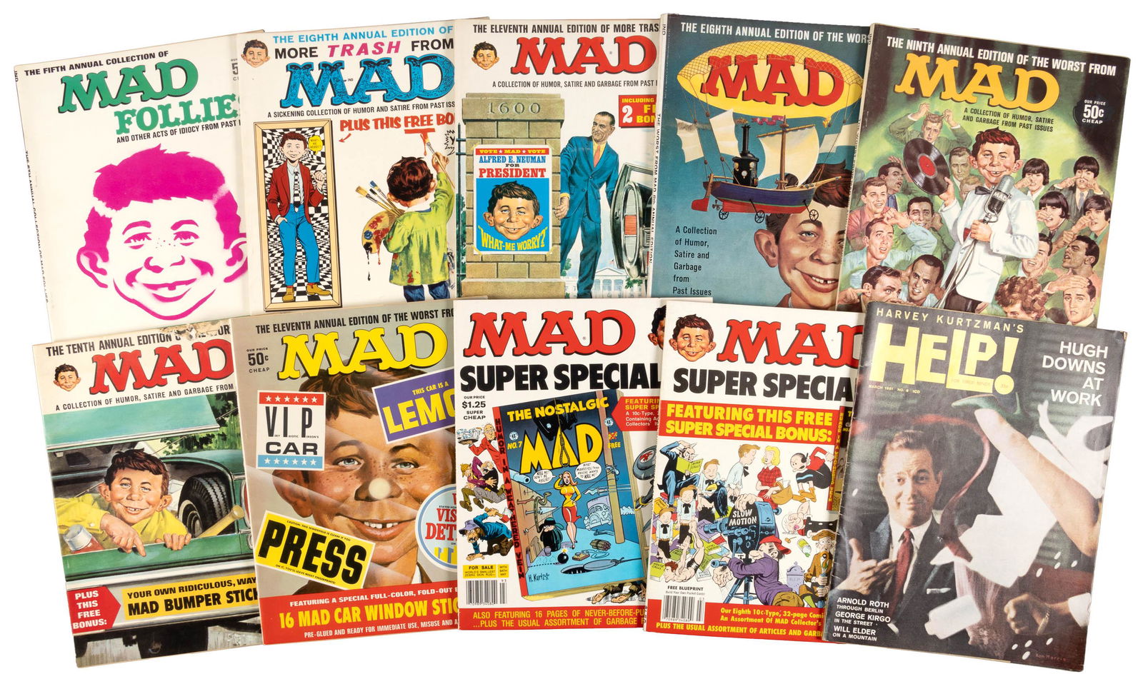 MAD Magazine Lot: 35 Issues of MAD Including SPECIALS, (1 of 4)