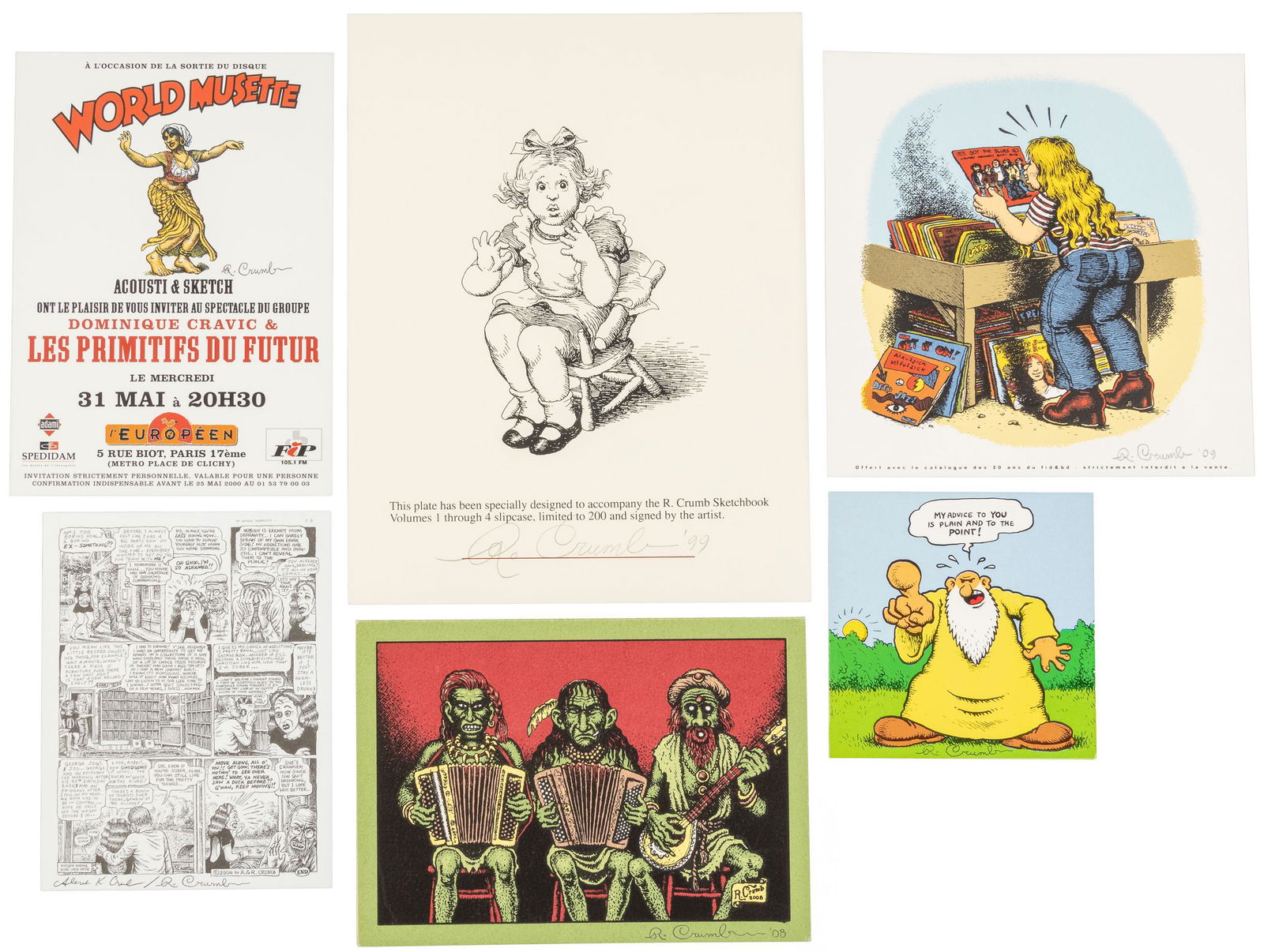 R. Crumb * Lot of Six Signed Cards (1 of 7)