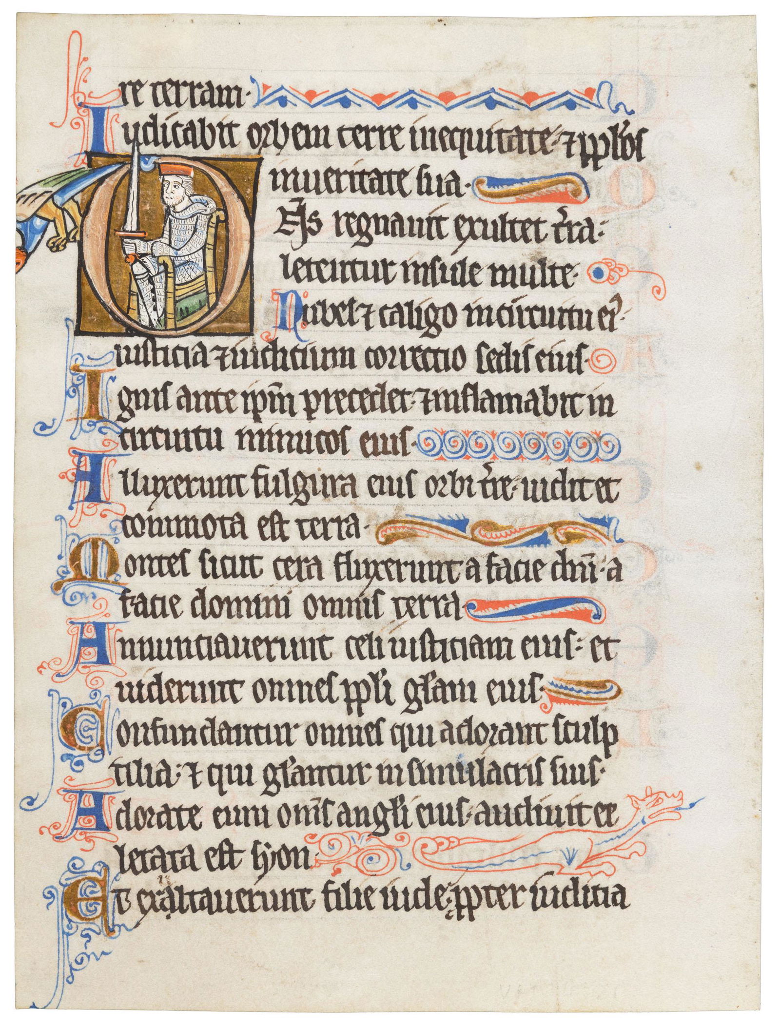 Illuminated liturgical Psalter leaf c. 1270 (1 of 8)