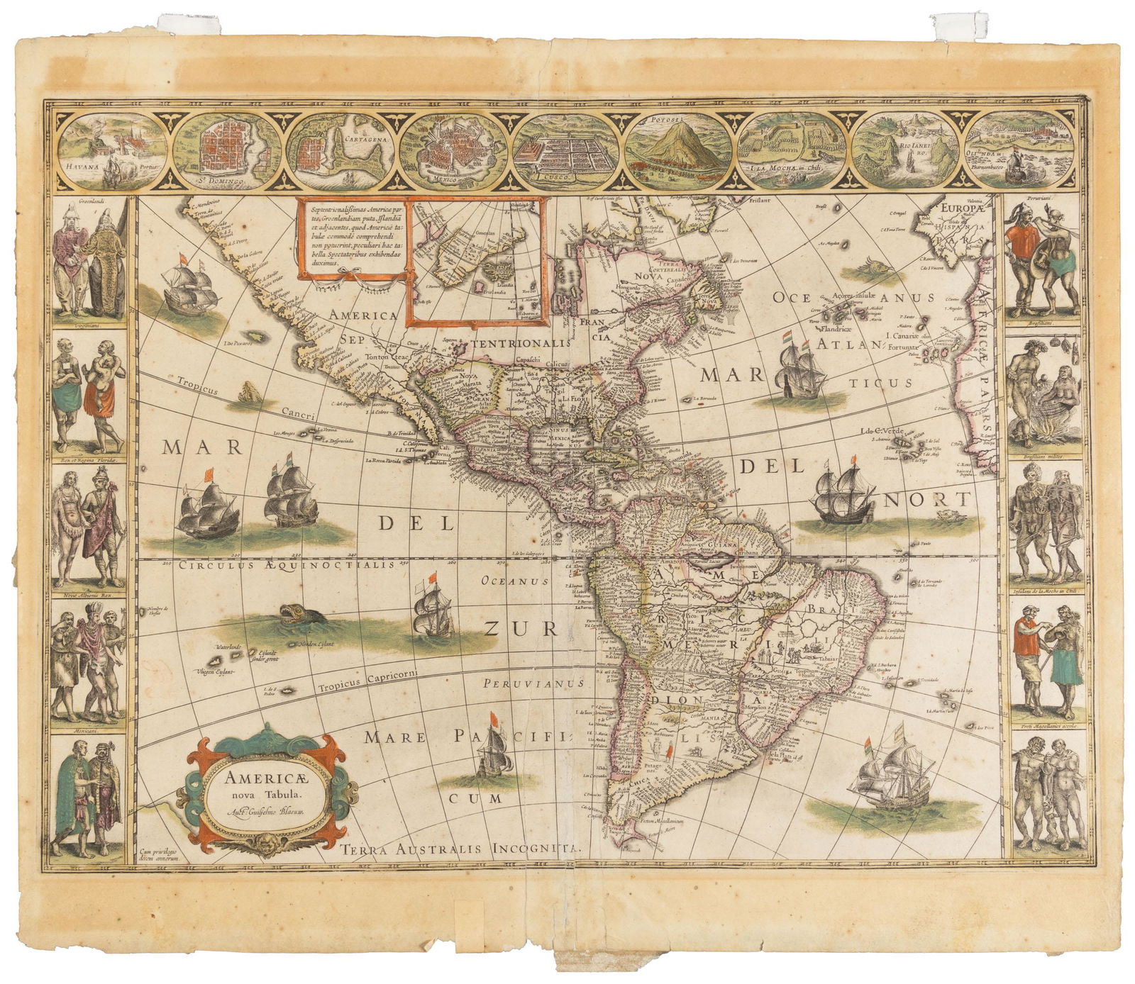 Blaeu's carte-à-figures map of Americas (1 of 10)