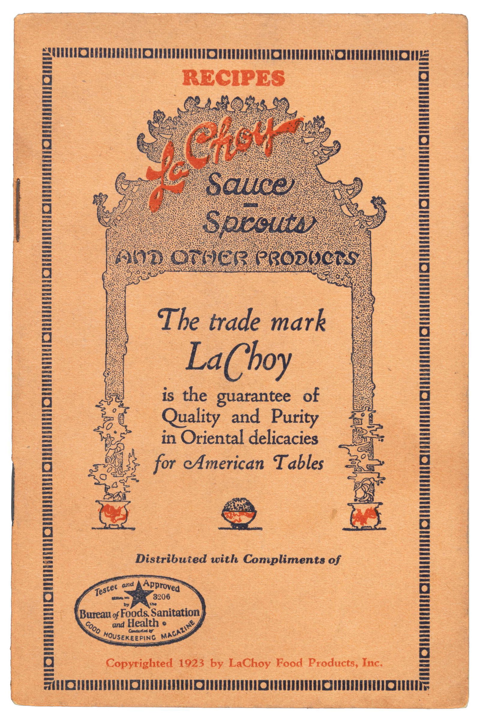 1st LaChoy Recipe book, 1923 (1 of 4)