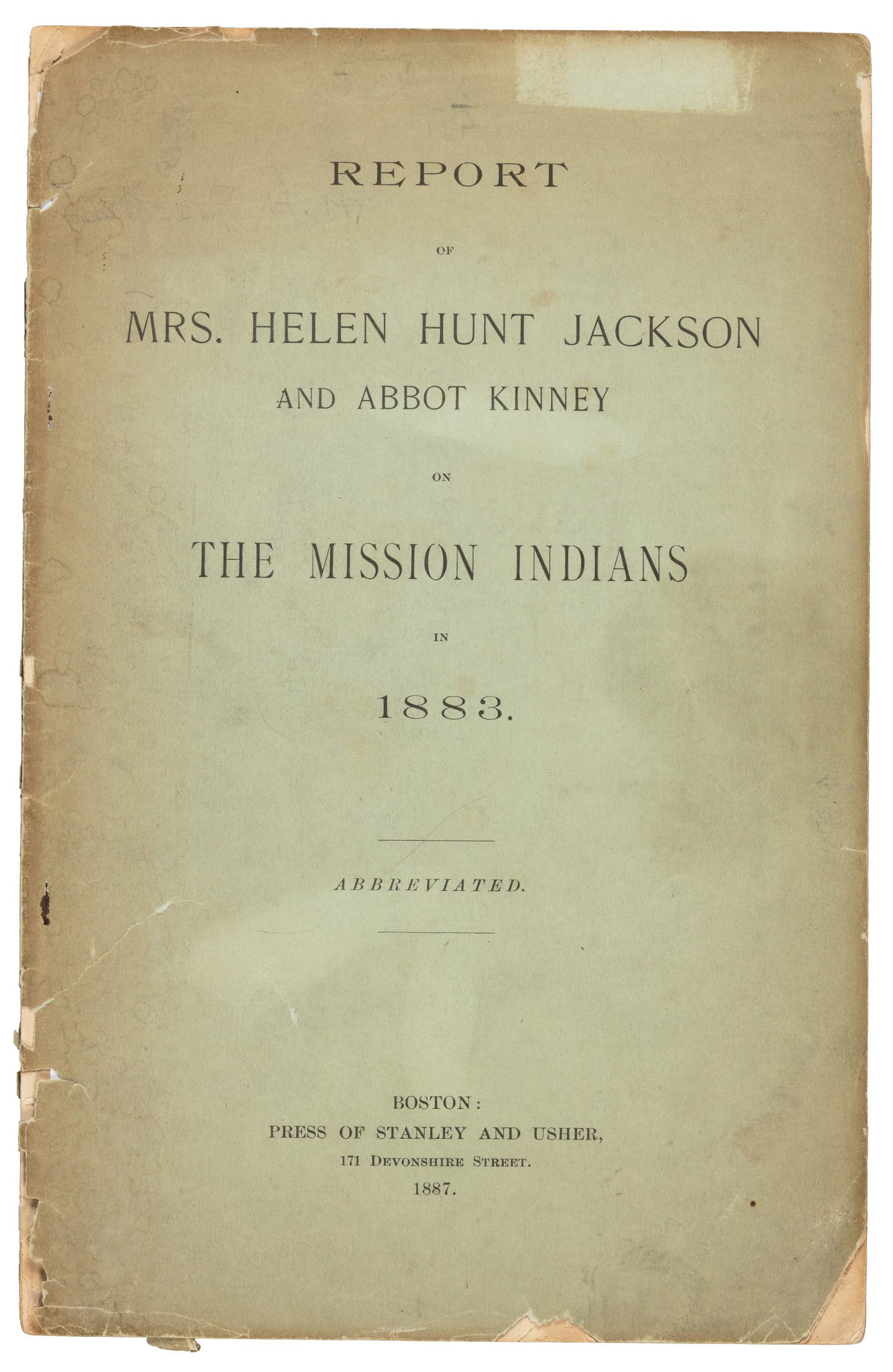 1883 Report on the Condition of the Mission Indians (1 of 2)