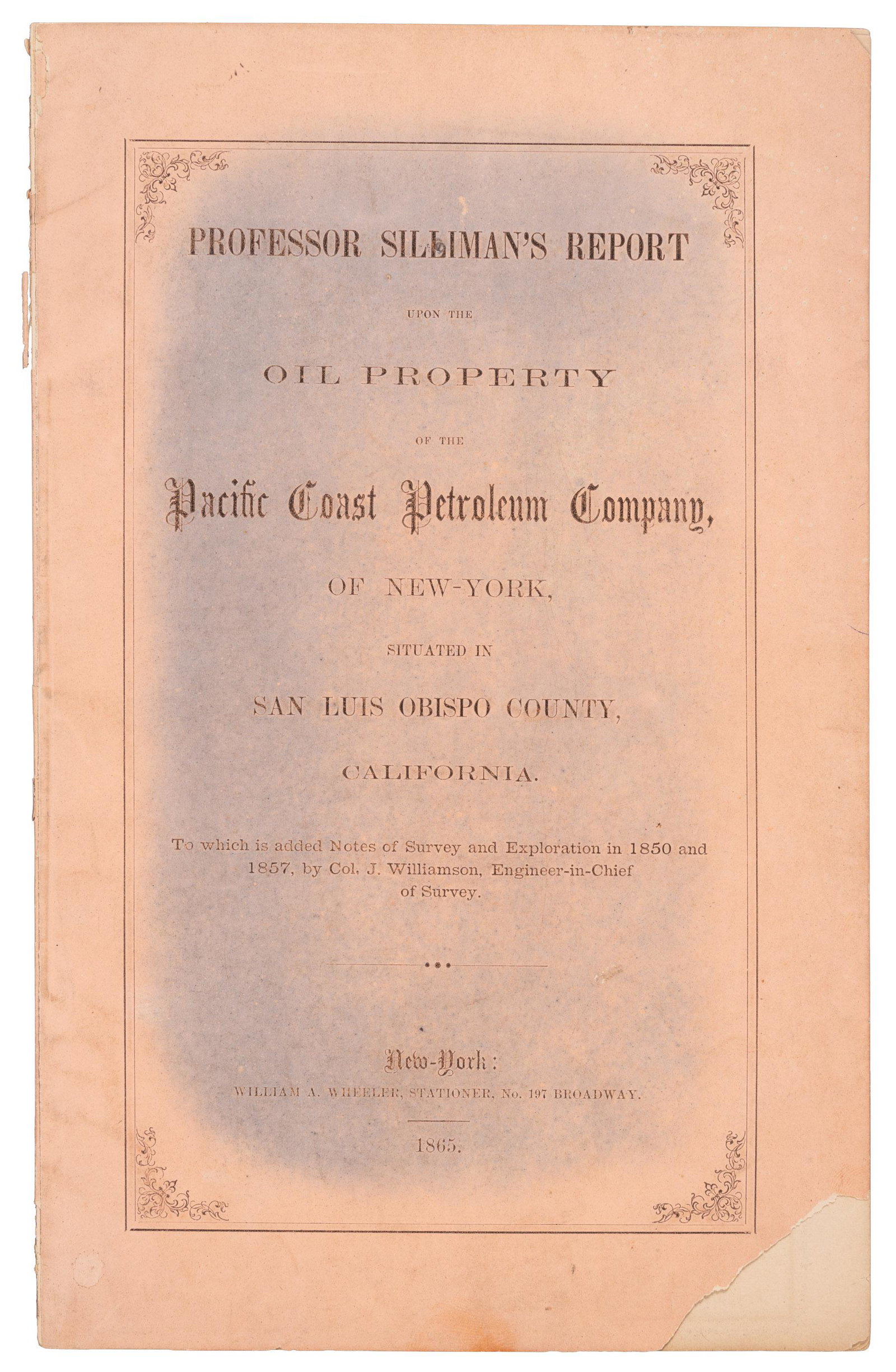 Pamphlet on Cal. oil fields w/ color map 1865 (1 of 4)