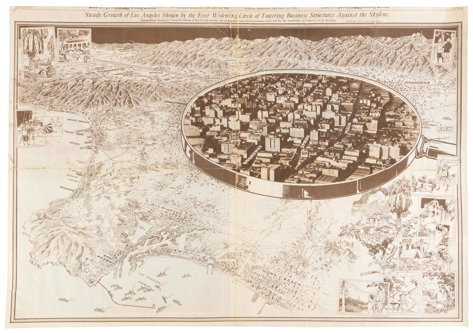 Bird's-eye view of greater Los Angeles 1922 (1 of 7)