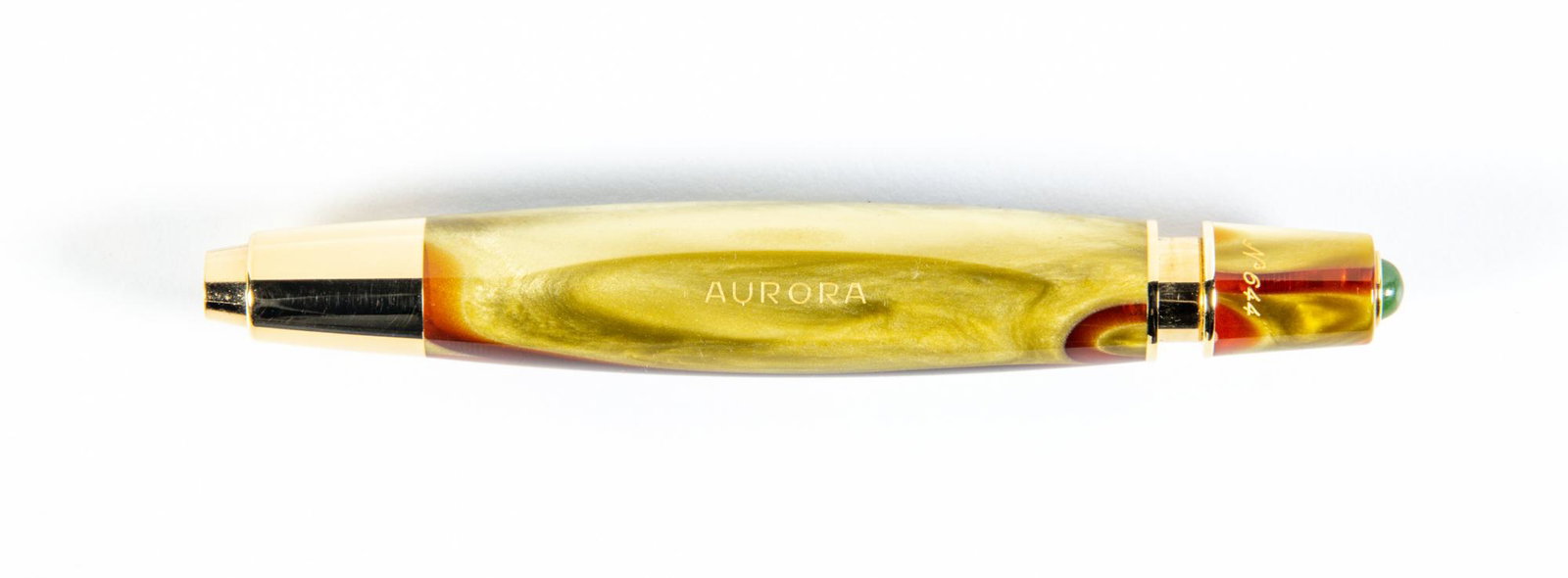 AURORA Asia Sketch Pencil: Heading: Author: Aurora Title: Asia Sketch Pencil Place Published: Publisher: Date Published: Description: Cat's-eye celluloid sketch pencil. Holds thick graphite refills (not