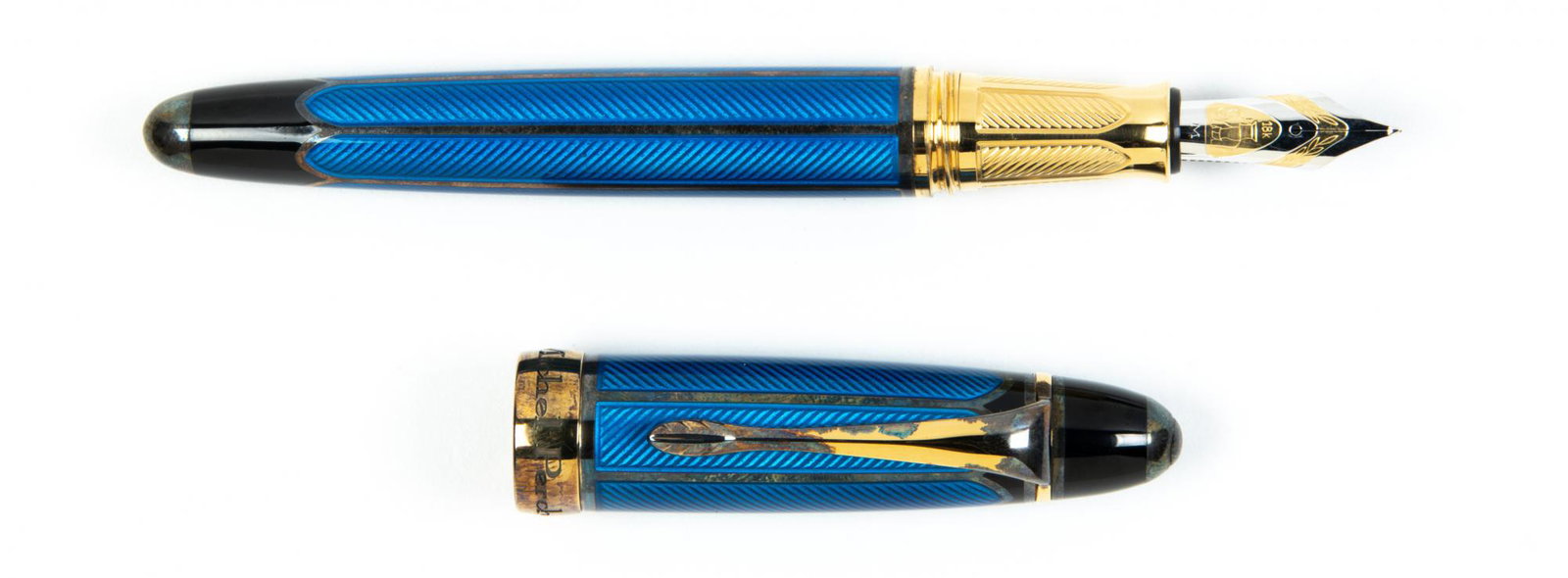 MICHEL PERCHIN Metropolitan Blue Enamel & Vermeil Ltd: Heading: Author: Michel Perchin Title: Metropolitan Blue Enamel and Vermeil Limited Edition Fountain Pen Place Published: Publisher: Date Published: Description: Inspired by t