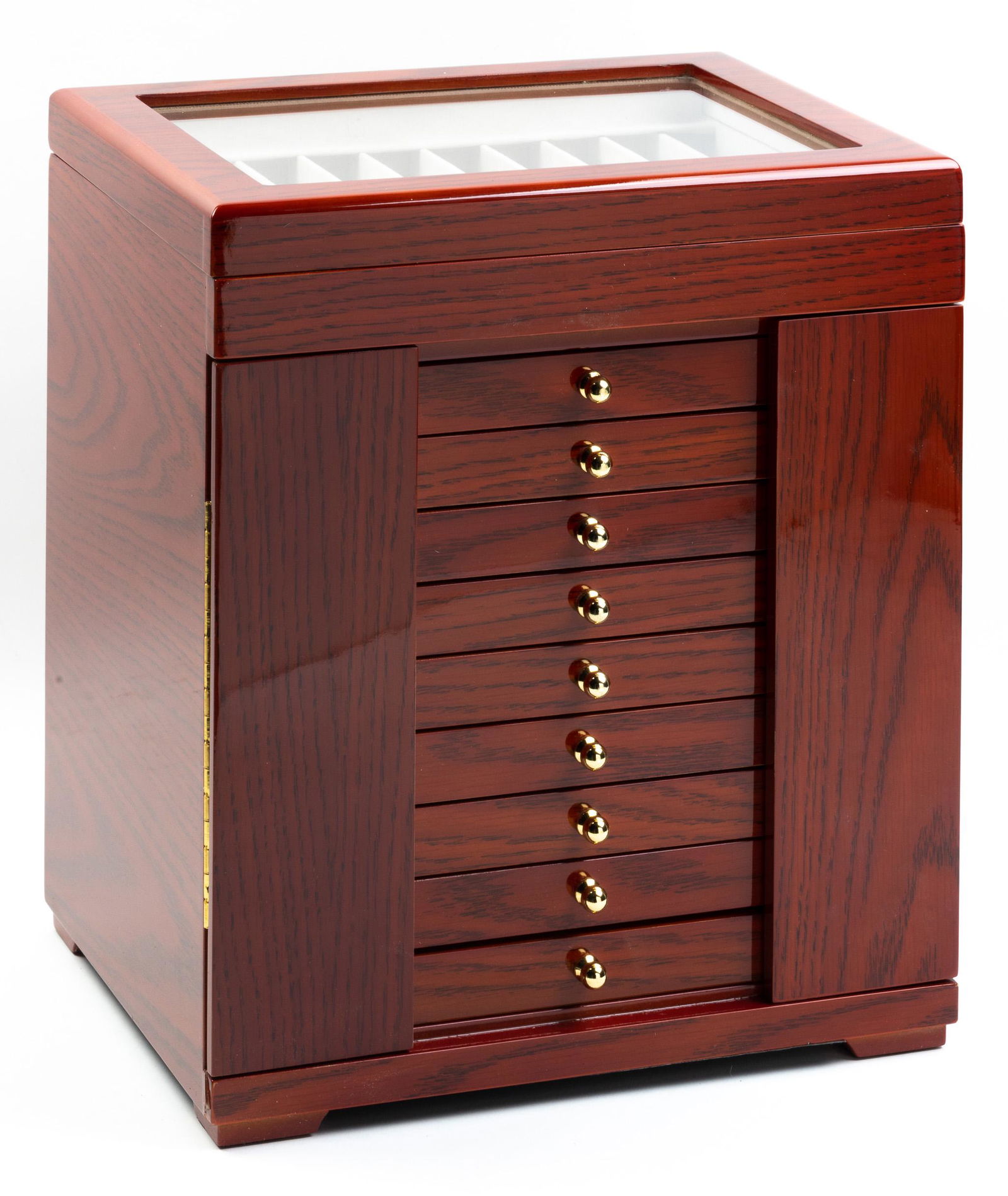 Pen Cabinet, Holds 100 Pens, Dark Brown Wood (1 of 1)