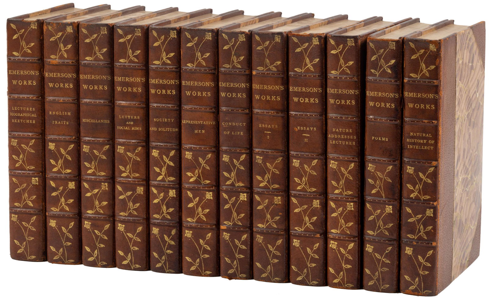 12 Finely Bound Volumes of Ralph Waldo Emerson (1 of 1)