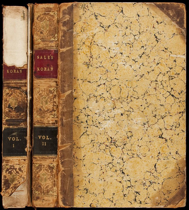 The Koran translated by Georrge Sale: Title: The Koran; Commonly Called the Alcoran of Mohammed Author: Sale, George, translator Description: 2 volumes. xvi, 256; iv, 423 pp. Three genealogical tables (2 folding); folding plan and view of