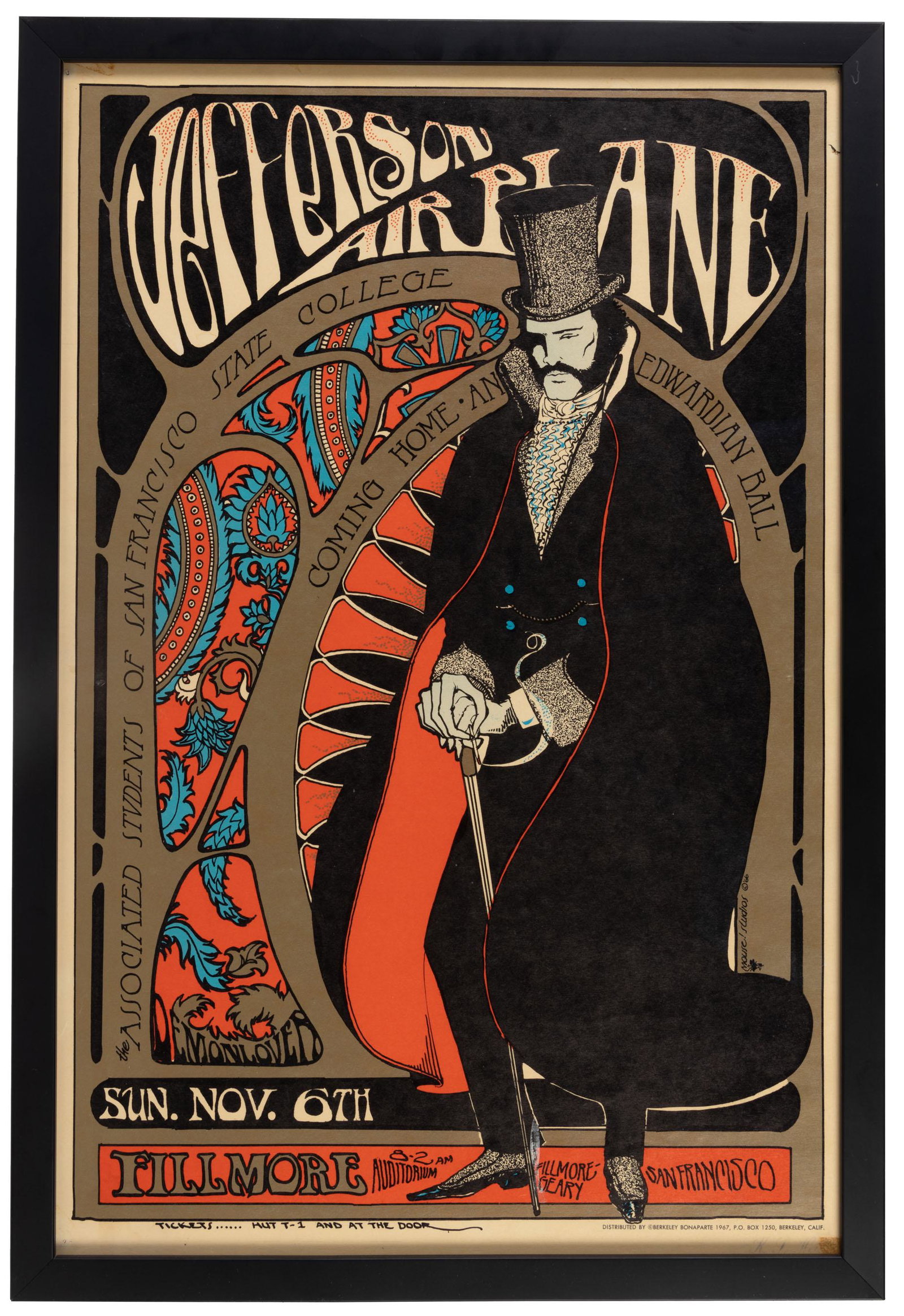 Jefferson Airplane at the Edwardian Ball 1966: Heading: (Posters - Rock) Author: Mouse, Stanley and Alton Kelley, artists Title: Jefferson Airplane playing the Edwardian Ball at the Fillmore - November 6, 1966 Place Published: San Francisco Publis