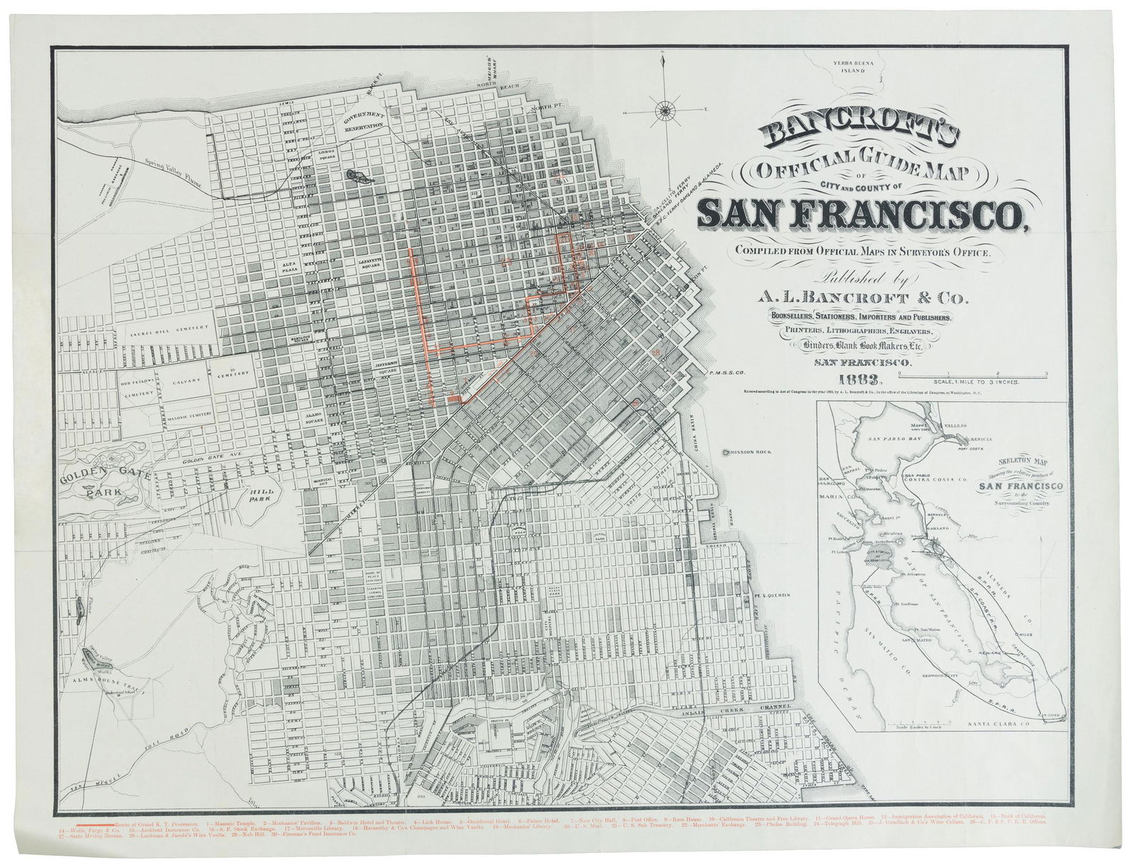 Map of the settled part of San Francisco, 1883 (1 of 3)