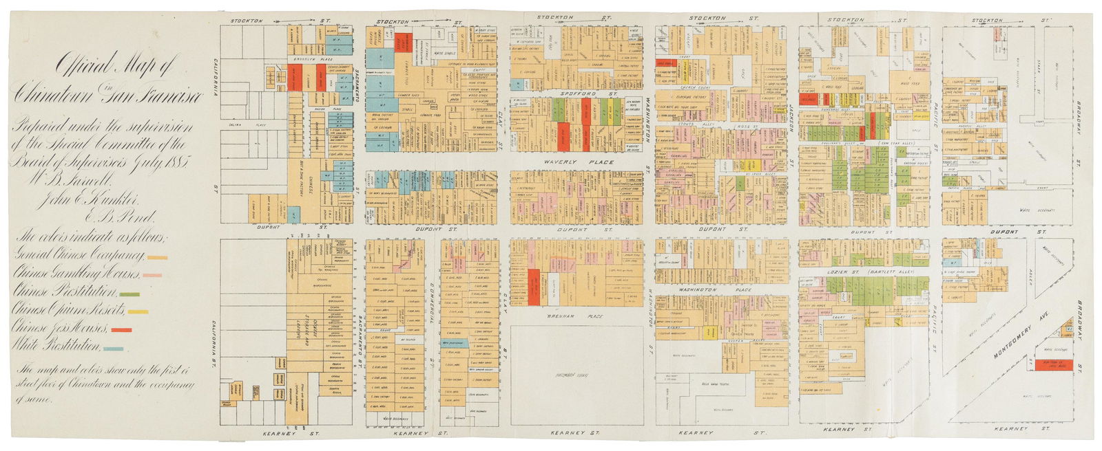 Color map of San Francisco Chinatown 1885 (1 of 4)