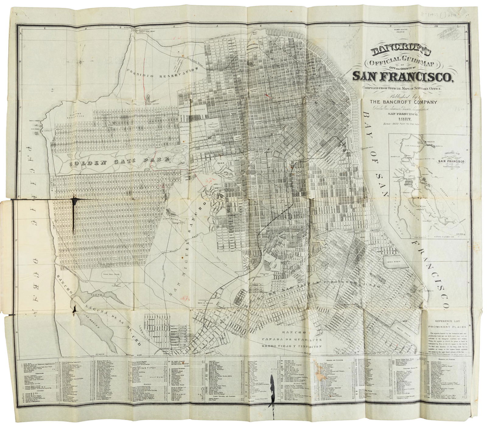 Bancroft's large folding map of S.F. 1887 (1 of 3)