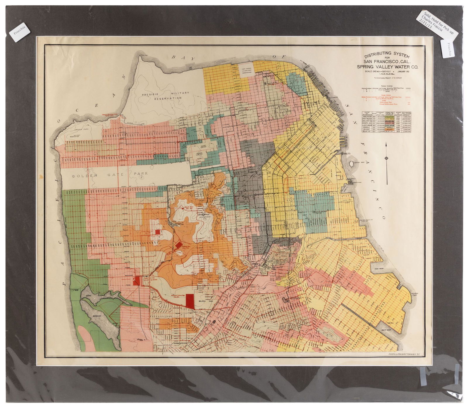 Color map of San Francisco water districts 1912 (1 of 2)