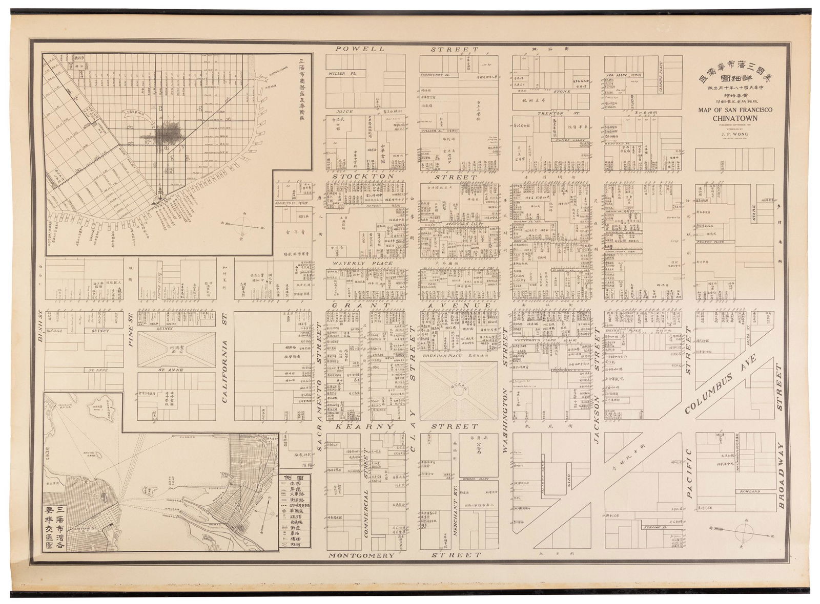 Rare map of Chinatown, San Francisco, 1929 (1 of 5)