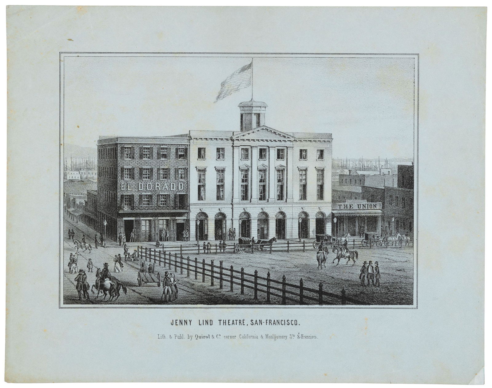 Rare letter sheet of Jenny Lind Theatre S.F. (1 of 2)