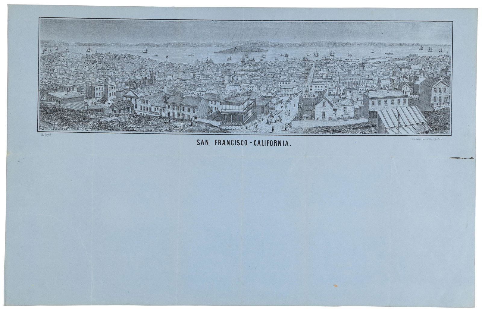 Rare issue of S.F. panorama on blue wove (1 of 2)