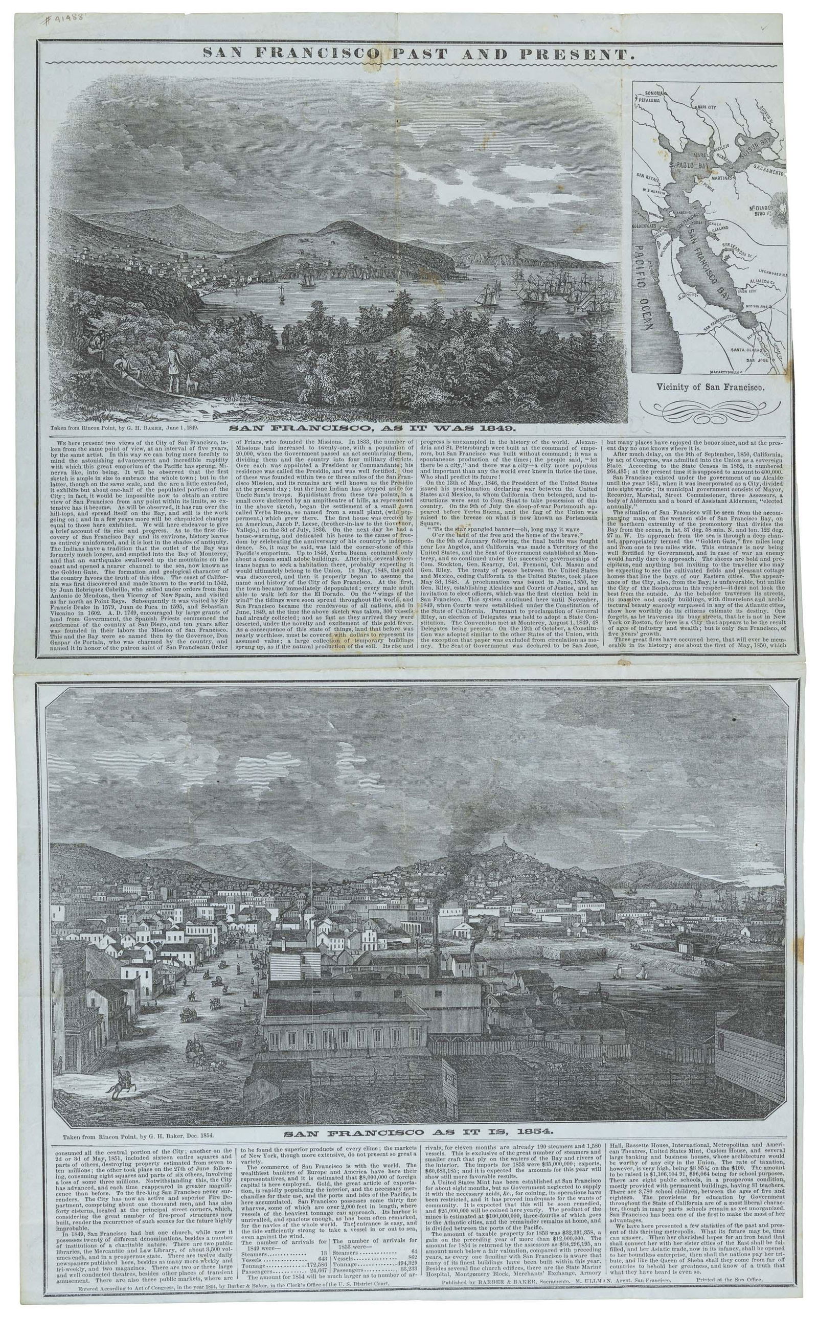 Pictorial Letter Sheet SF IN 1849 & 1854 (1 of 5)