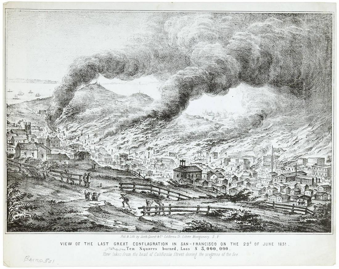 Letter sheet with SF in flames 1851 (1 of 1)