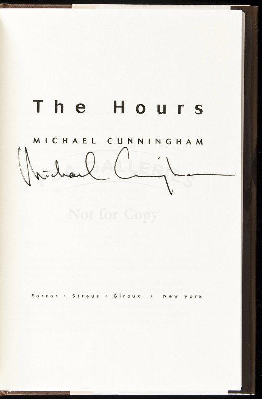 The Hours signed by Michael Cunningham 1st dj: Title: The Hours Author: Cunningham, Michael Description: (8vo), cloth-backed boards, dust jacket. First Edition.Signed by the author on the title page. Made into the critically acclaimed movie of the