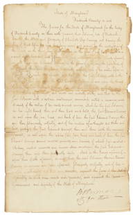 Manuscript indictment of slaves who murdered their master: Heading: (African-American, 1815)Author: Pigman, Bean S.Title: Grand Jury arraignment of Maryland slave Solomon, with other slaves, murdered his master Place Published: Frederick County, Maryland