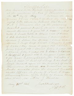 Slave child auctioned in Missouri in 1846: Heading: (African-American, 1846)Author: Headrick, JacobTitle: Autograph Document Signed Announcing Auction of an eight-year-old slave girl Place Published: [Fayette, Missouri] Publisher: Date