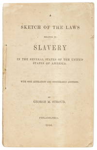 Laws Relating to Slavery in the US, 1856: Heading: (African-American, 1856)Author: Stroud, GeorgeTitle: A Sketch of the Laws Relating to Slavery in the Several States of the United States of America. With Some Alterations and Considerable