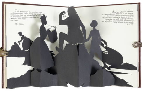 Vision of emancipation with pop-ups: Heading: (African-American, 1997)Author: Walker, Kara ElizabethTitle: Freedom, a Fable: A Curious Interpretation of the Wit of a Negress in Troubled Times. Place Published: [Santa Monica]