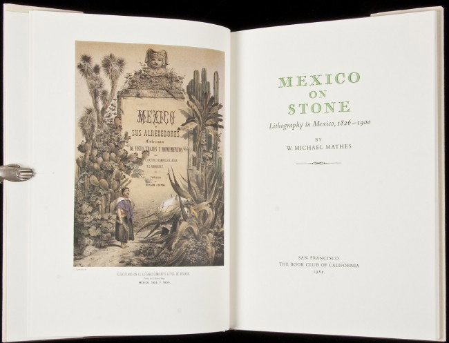Mexico on Stone. Lithography in Mexico, 1826-1900: Title: Mexico on Stone. Lithography in Mexico, 1826-1900 Author: Mathes, W. Michael Description: Illustrated, including some color and folding plates. 12x8¼, cloth-backed decorated boards, printed pa