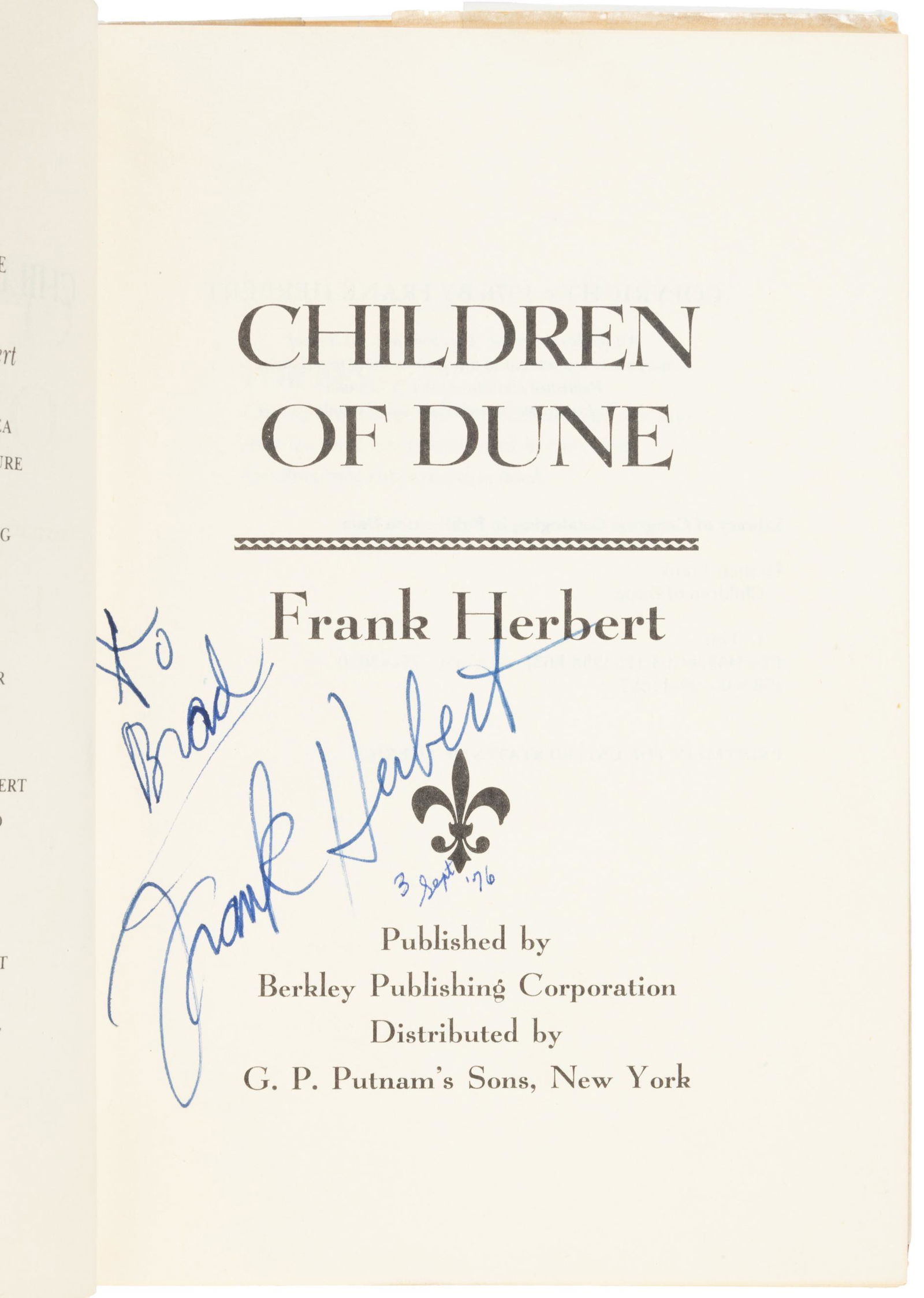Signed by Frank Herbert (1 of 5)